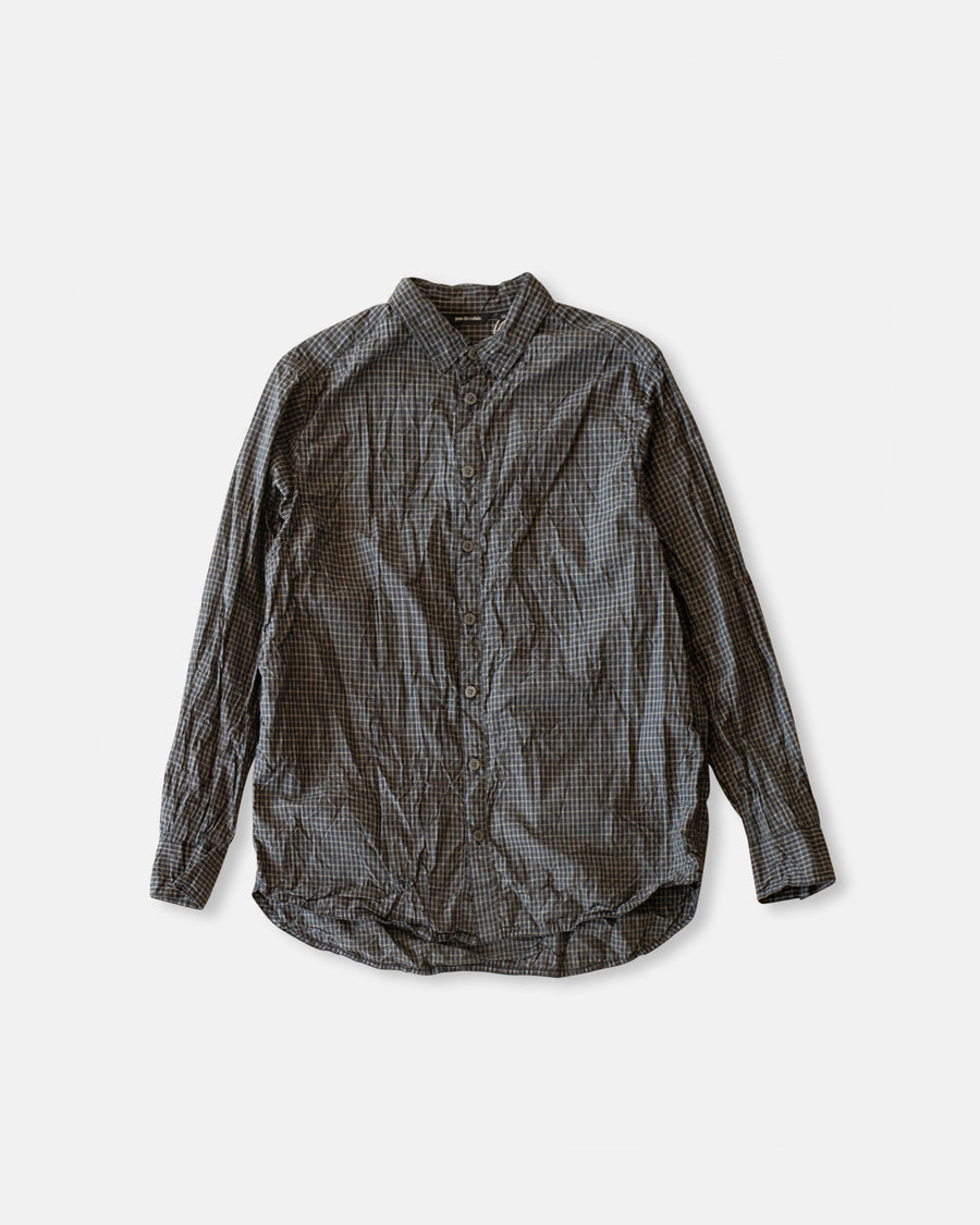 washed organic cotton mini checkered shirt