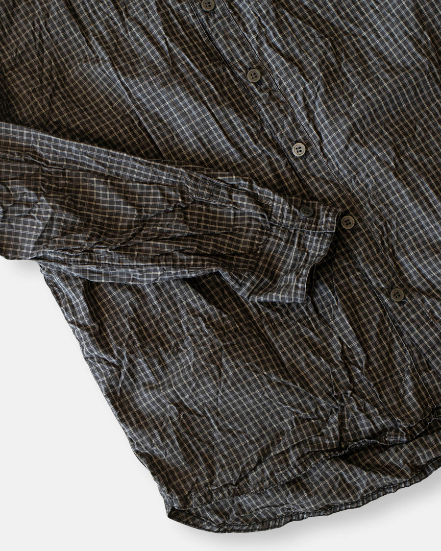 washed organic cotton mini checkered shirt
