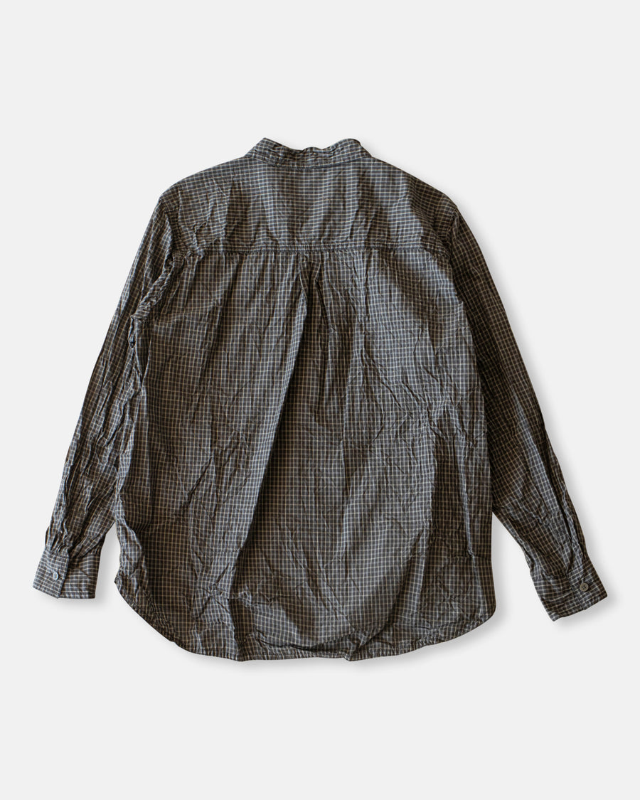 washed organic cotton mini checkered shirt