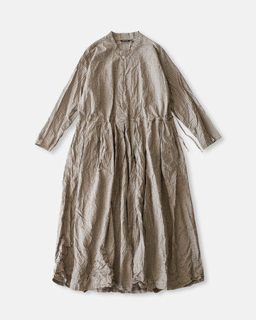 washed organic cotton checkered dress