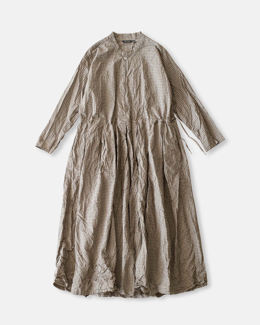 washed organic cotton checkered dress