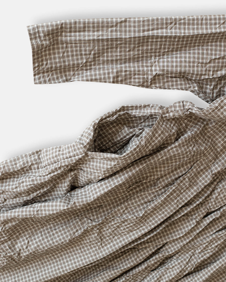 washed organic cotton checkered dress