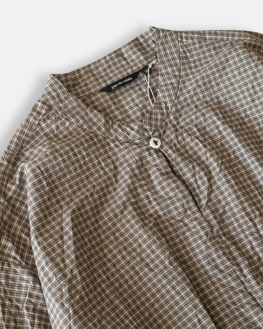 washed organic cotton checkered dress