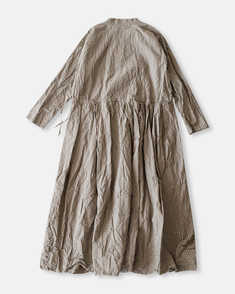 washed organic cotton checkered dress