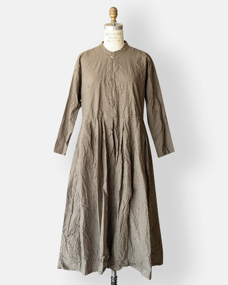 washed organic cotton checkered dress