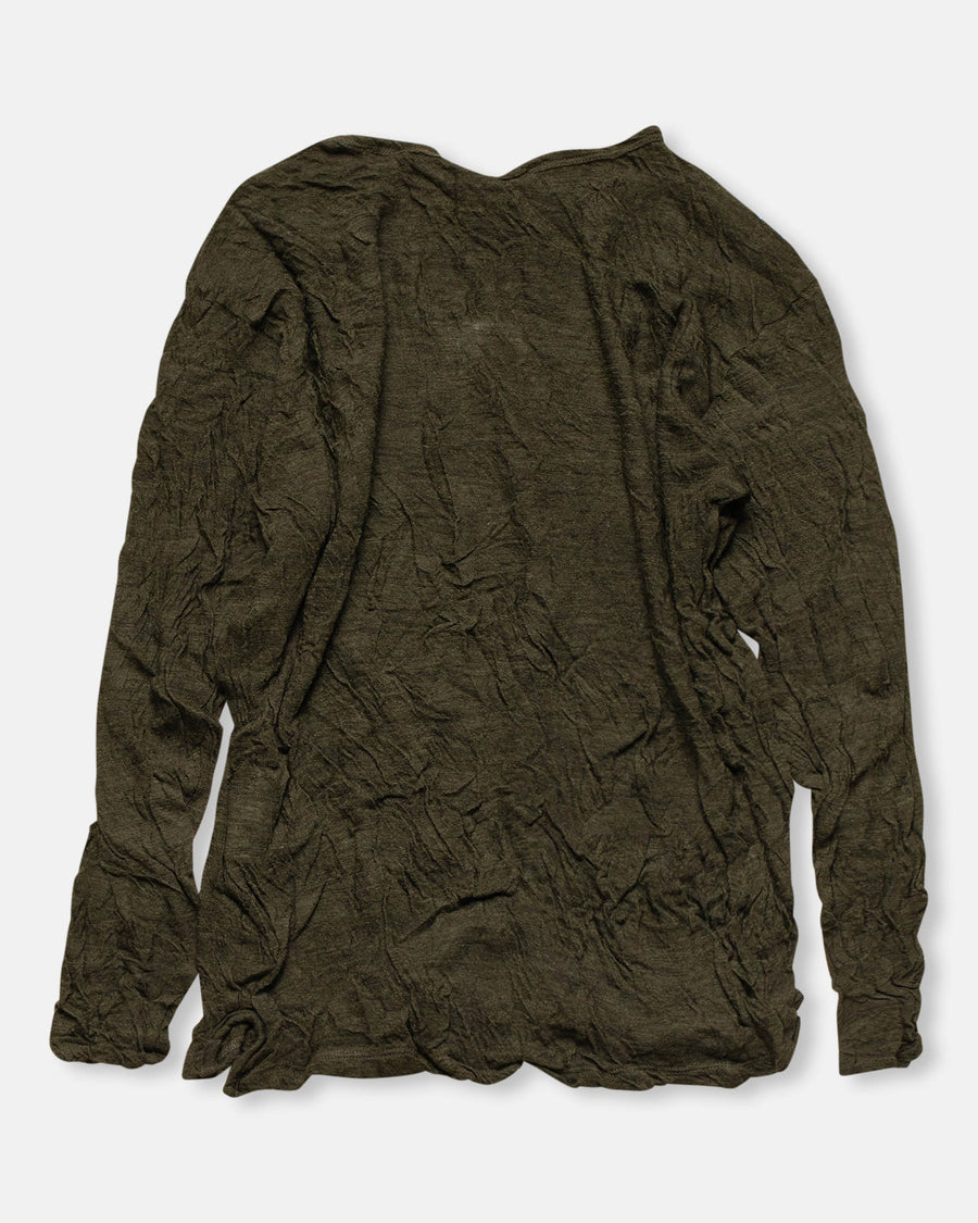 wool gauze crinkle jersey pullover