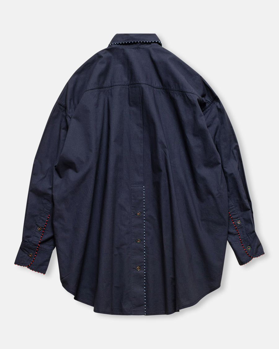 french knot trimmed shirt