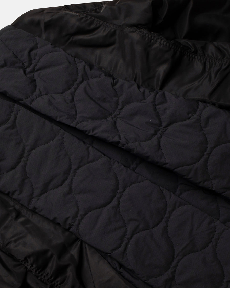 wool melton x nylon twill quilted coat