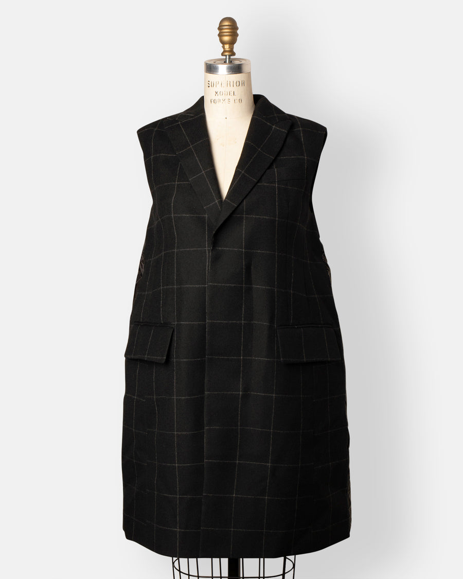 windowpane padded vest