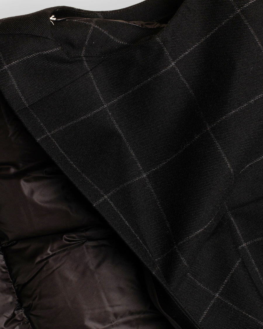 windowpane x nylon twill jacket