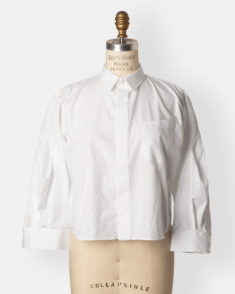 wide sleeve cotton poplin shirt