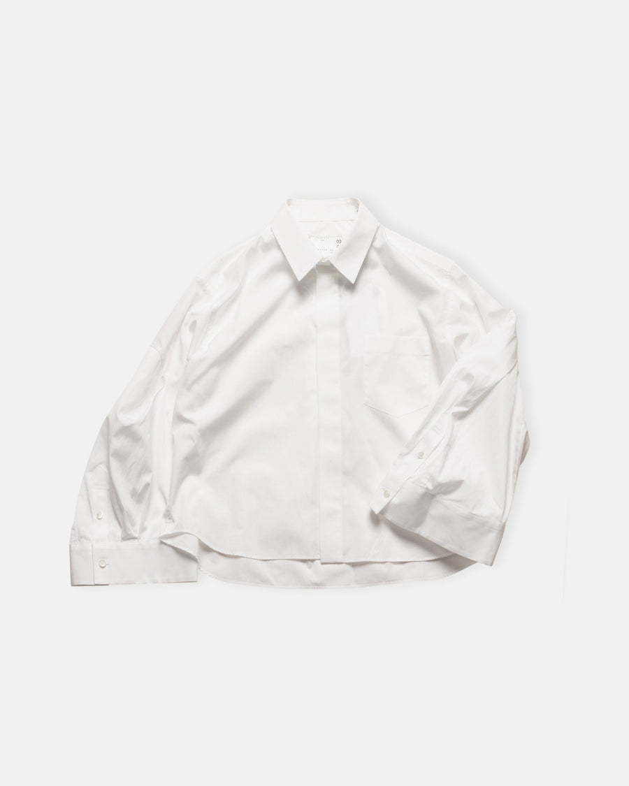 wide sleeve cotton poplin shirt