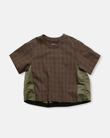 wool silk suiting x nylon twill pullover