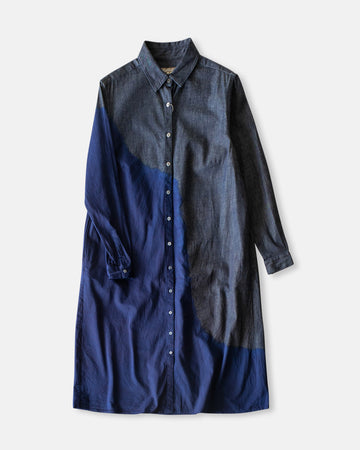 denim front button dress