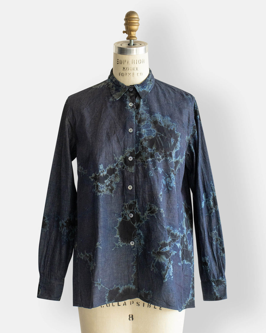 denim long sleeve blouse