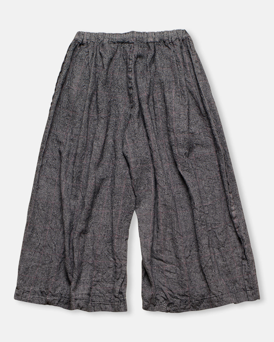 glen check wide leg pants