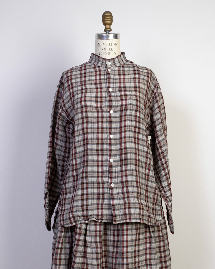 collarless shirt