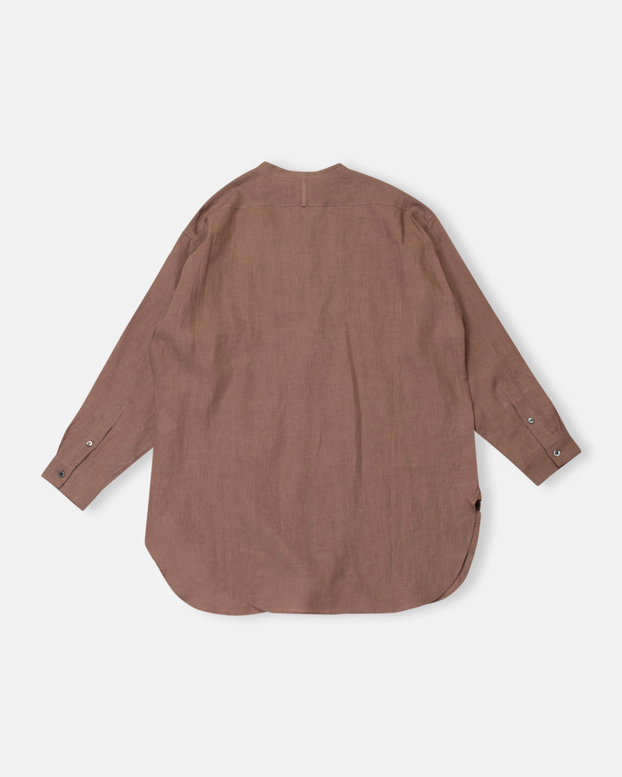 collarless long shirt