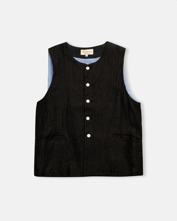 ticked stripe vest