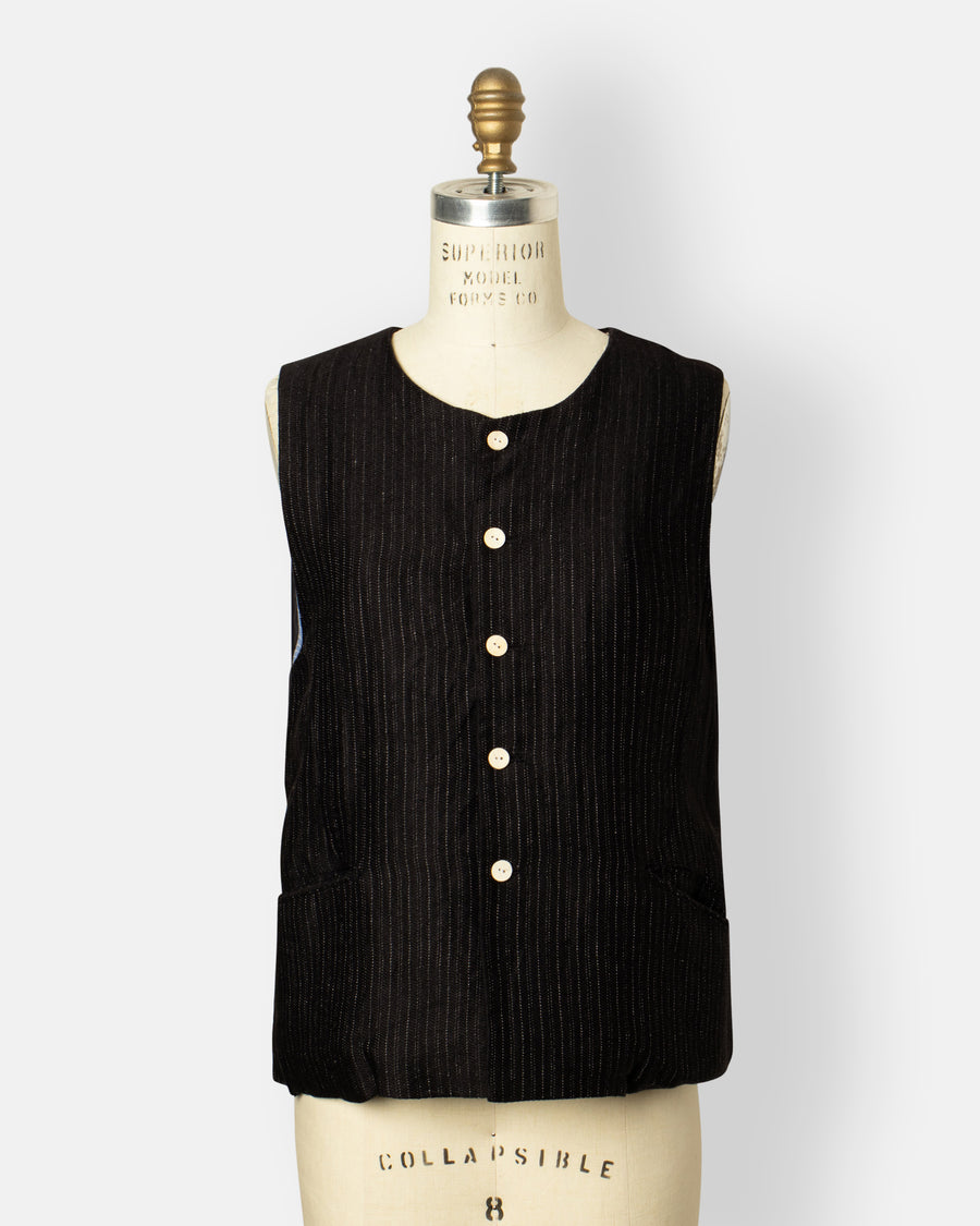 ticked stripe vest