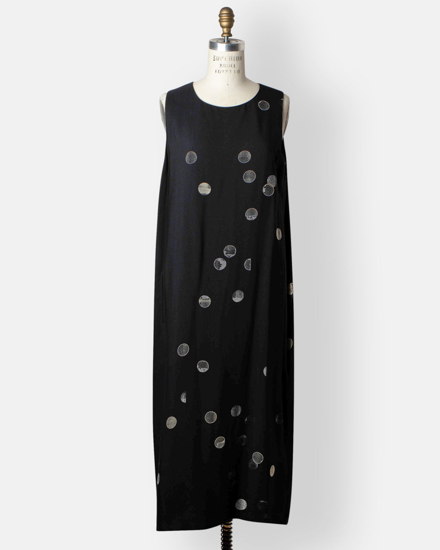 sleeveless dot dress