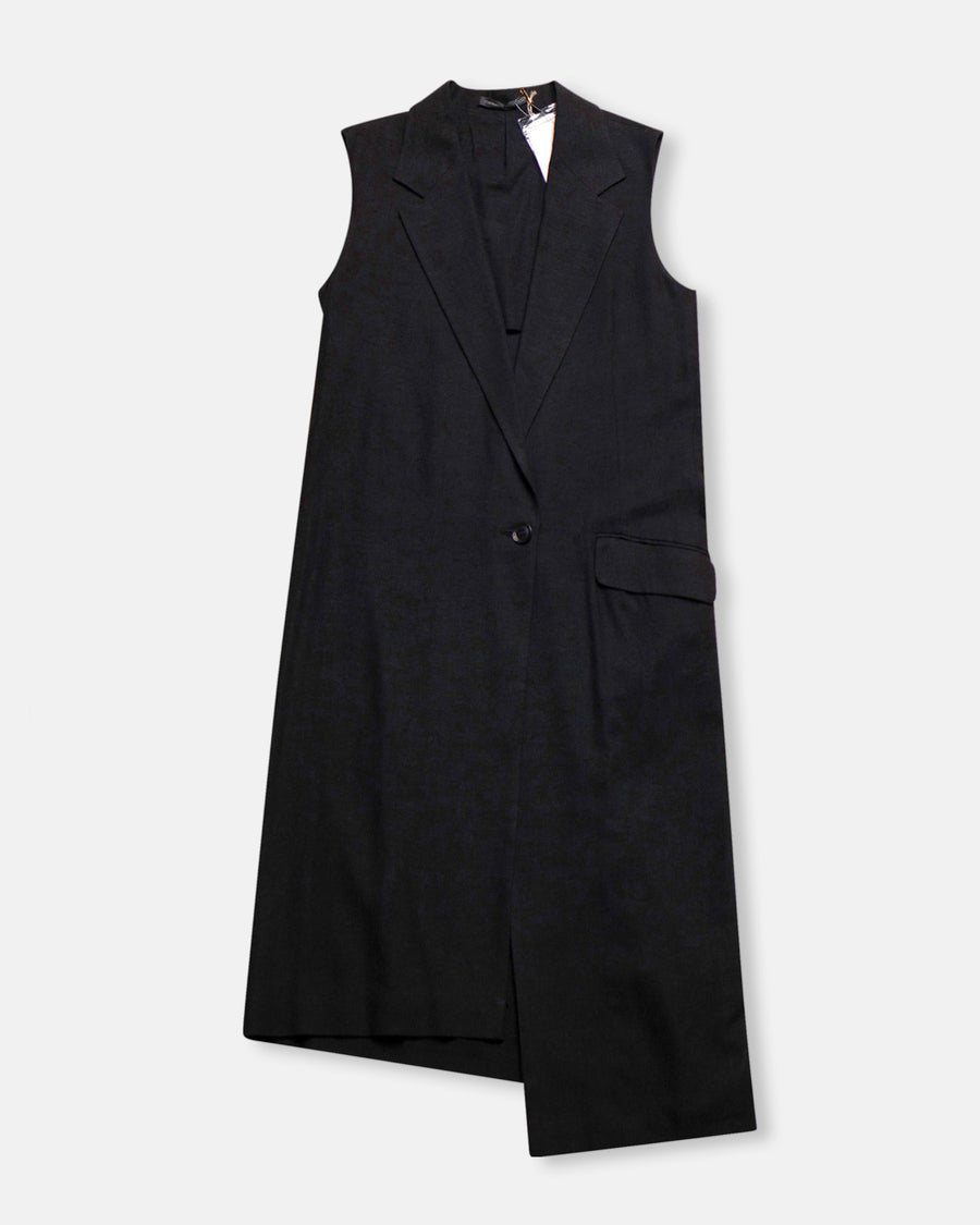 sleeveless asymmetric jacket