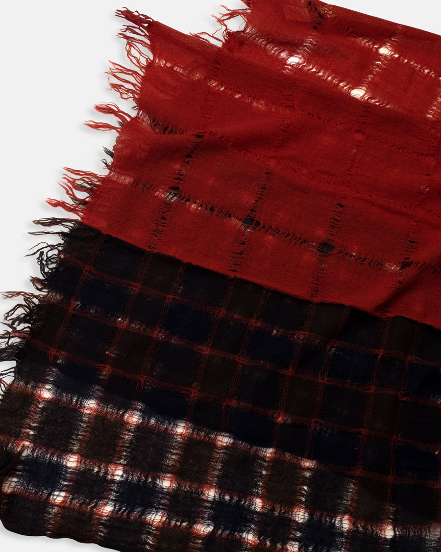 two layer plaid scarf