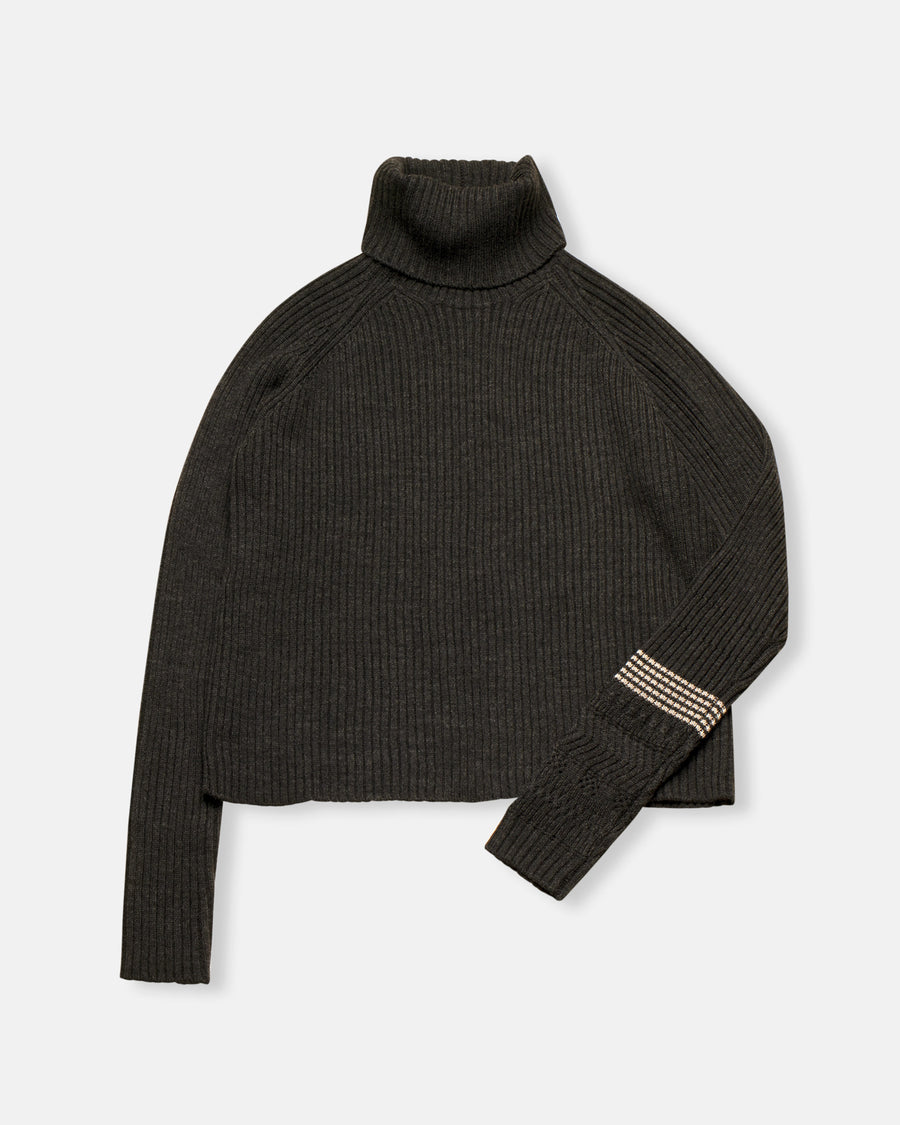 rib turtleneck pullover