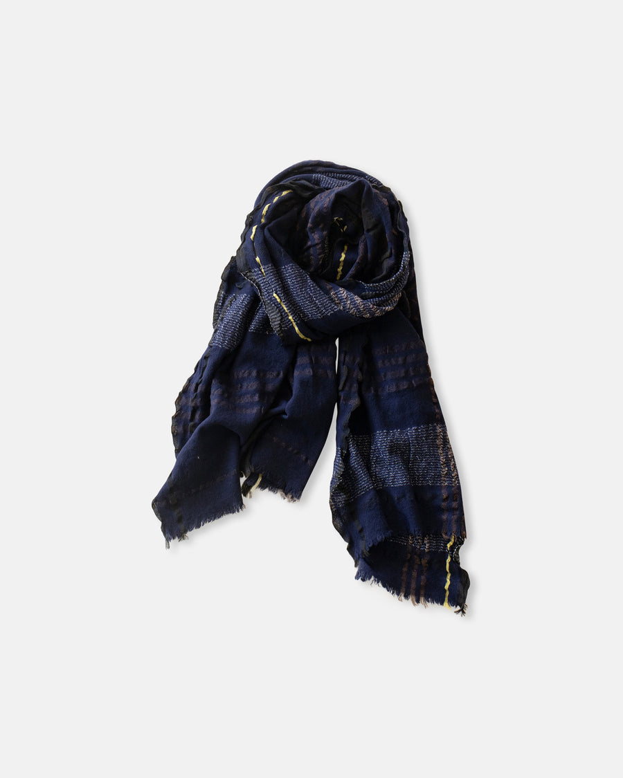 plaid frill scarf