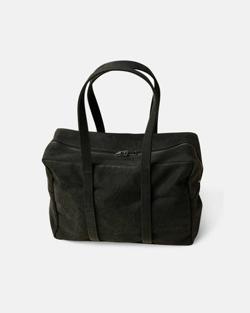 small washed cotton boston bag
