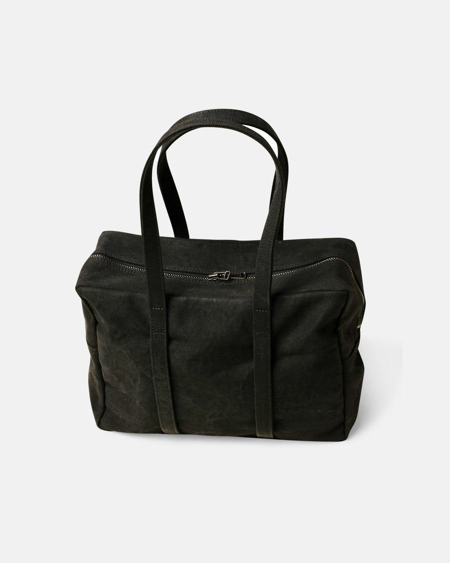 small washed cotton boston bag