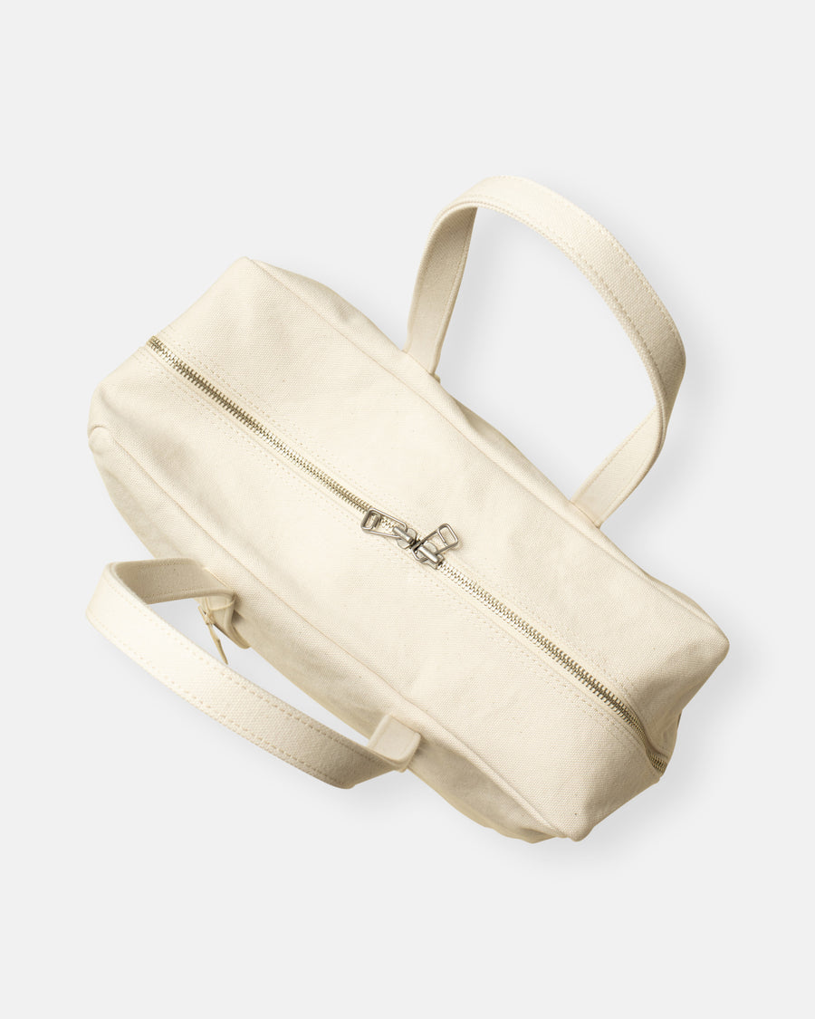 small washed cotton boston bag