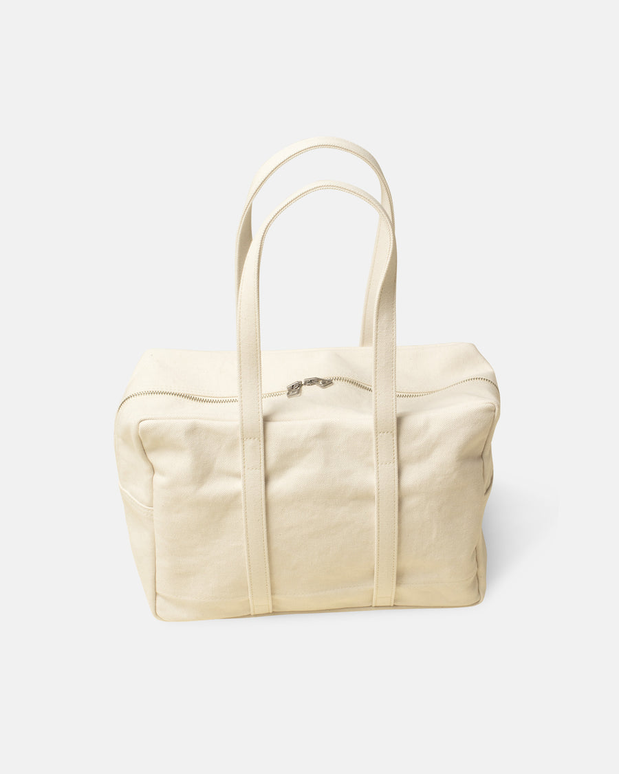 small washed cotton boston bag