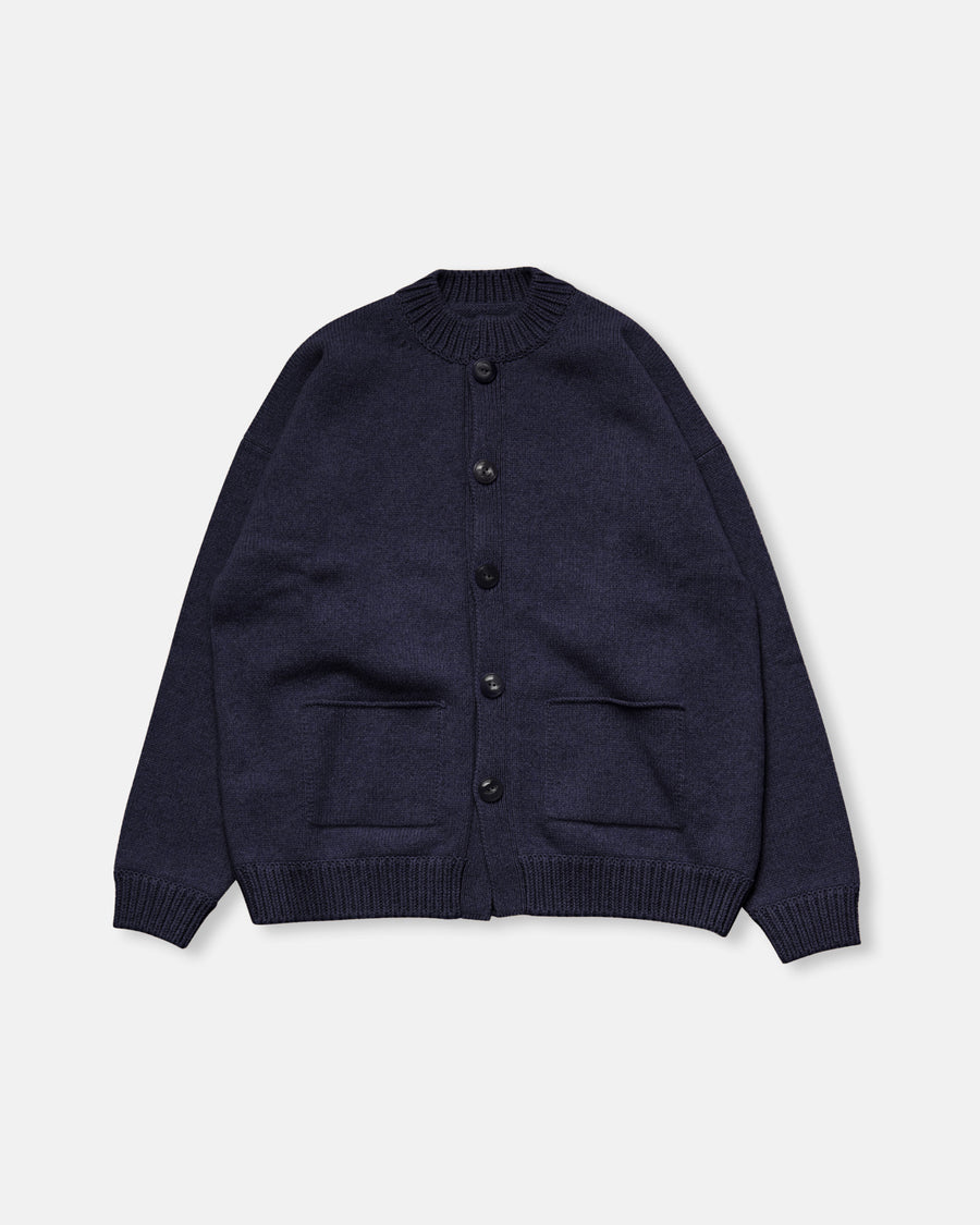 bulky rib combi cardigan