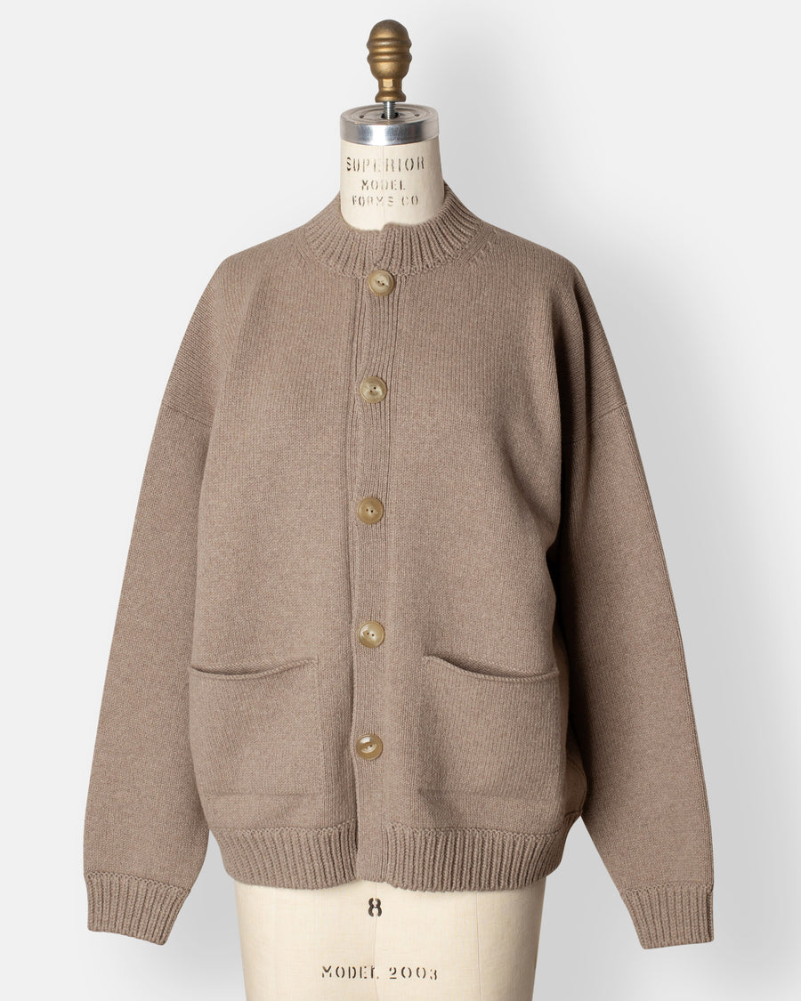 bulky rib combi cardigan