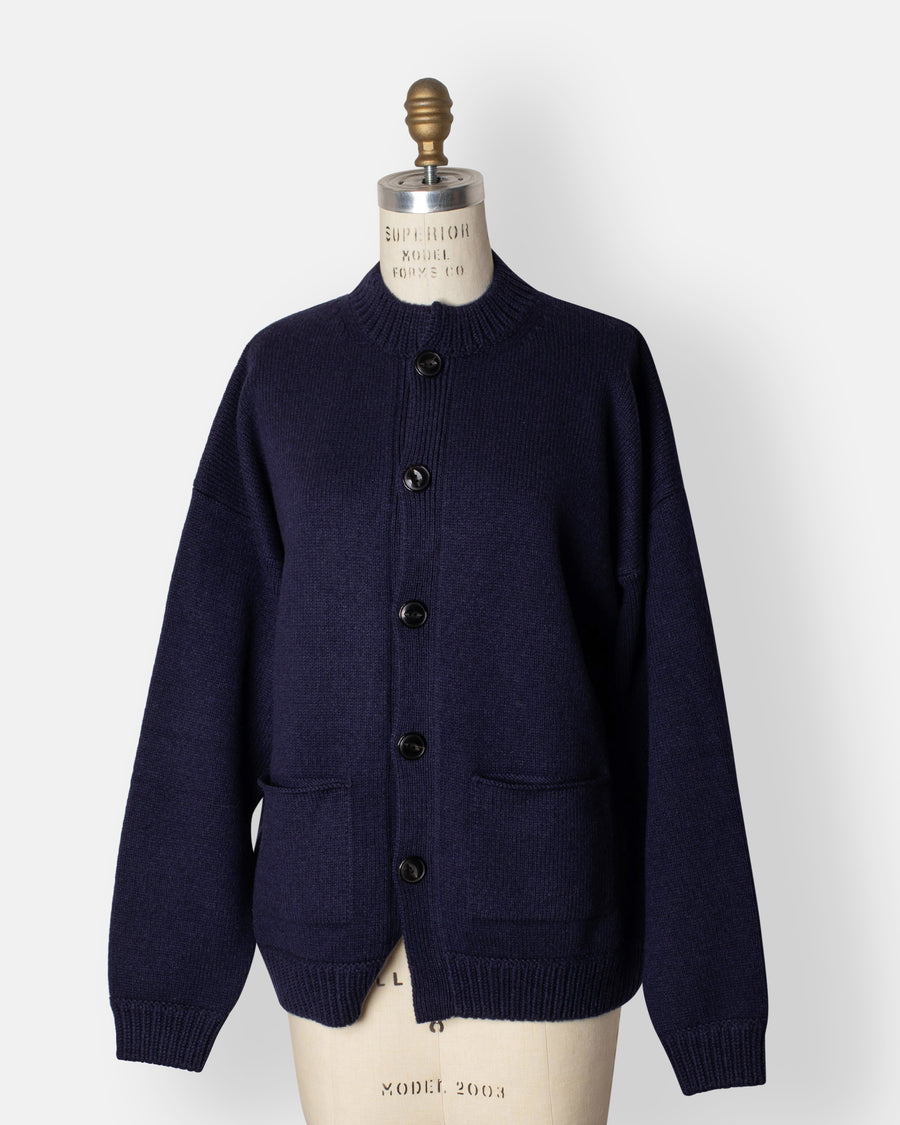 bulky rib combi cardigan