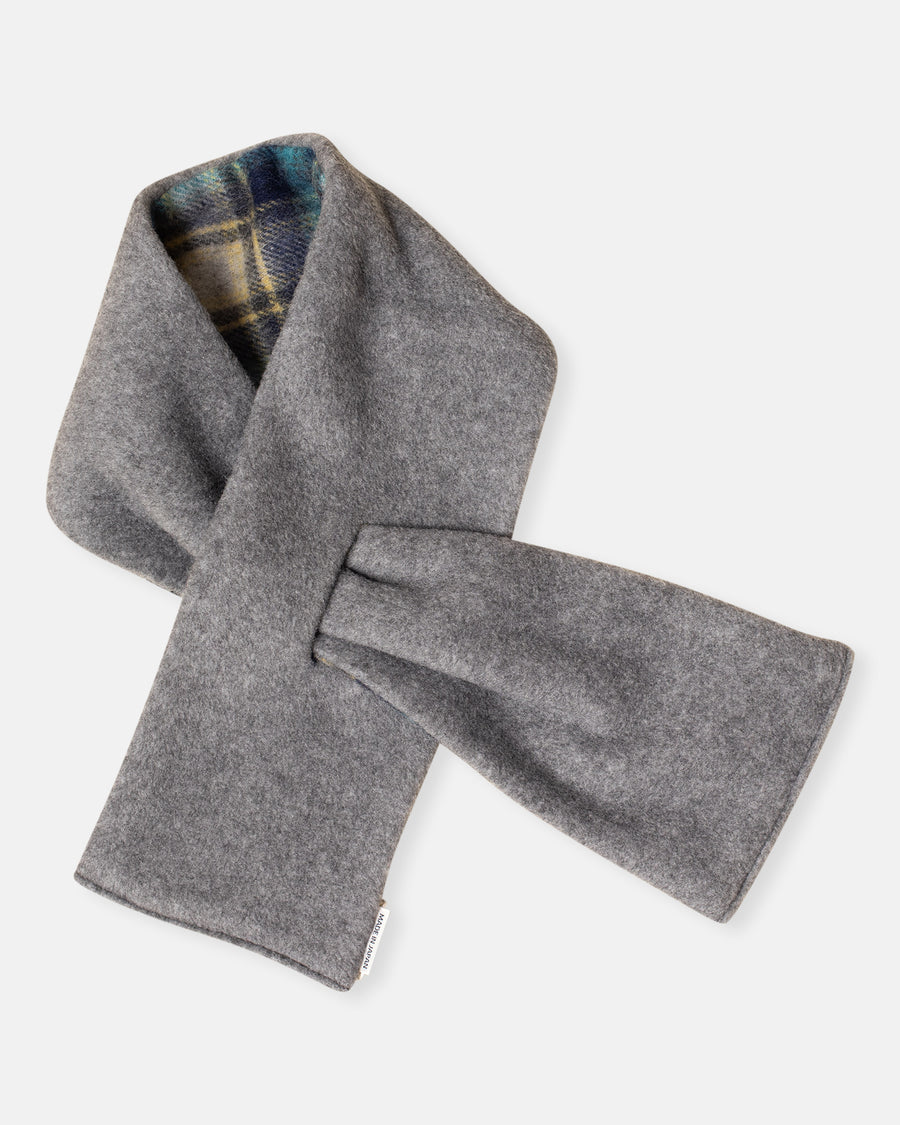 70's wool shaggy check scarf