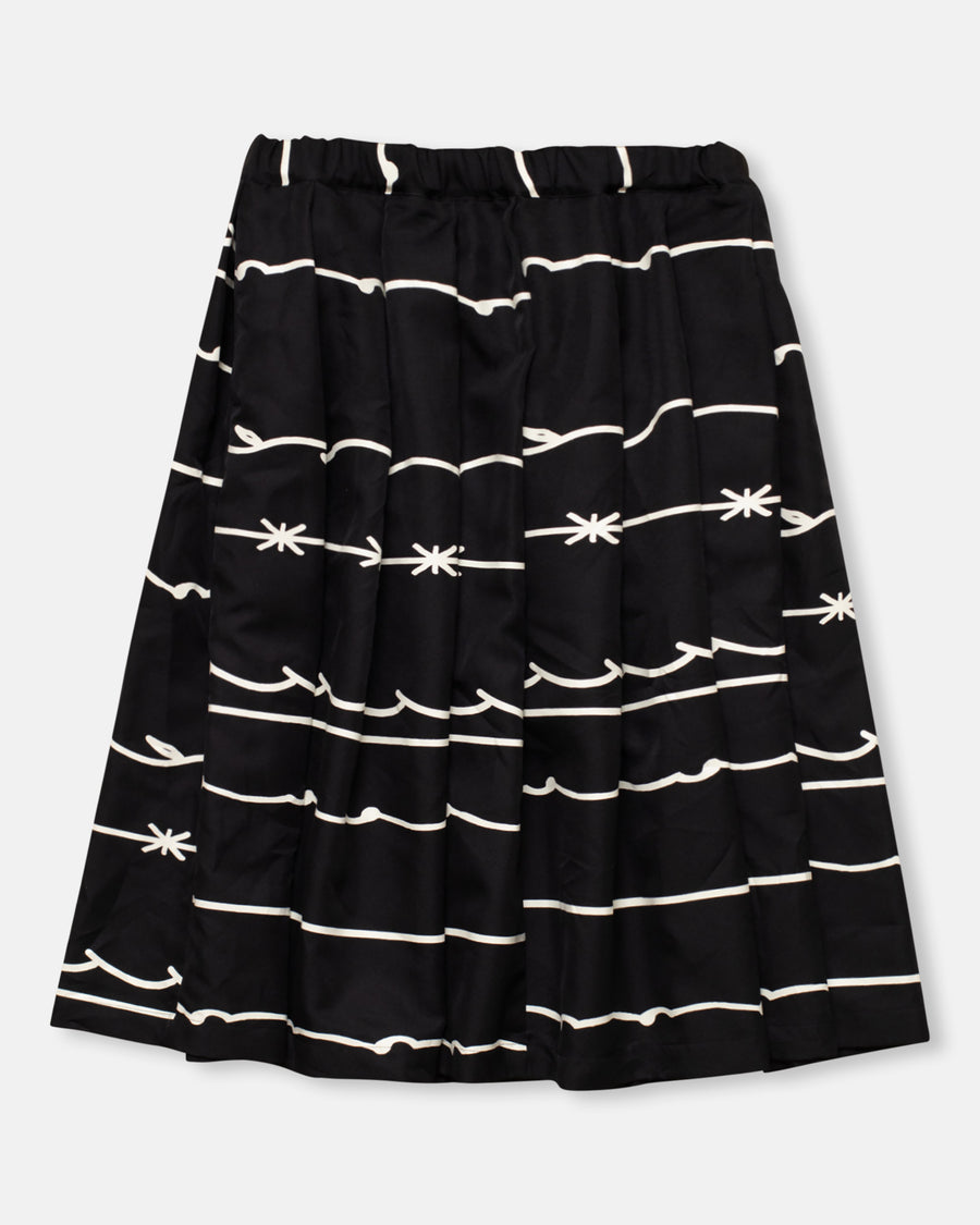 twill filip pasowski print peated skirt