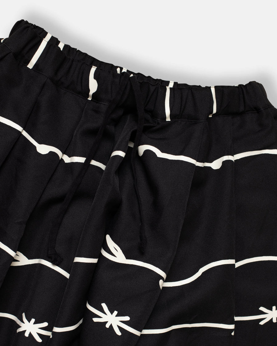 twill filip pasowski print peated skirt