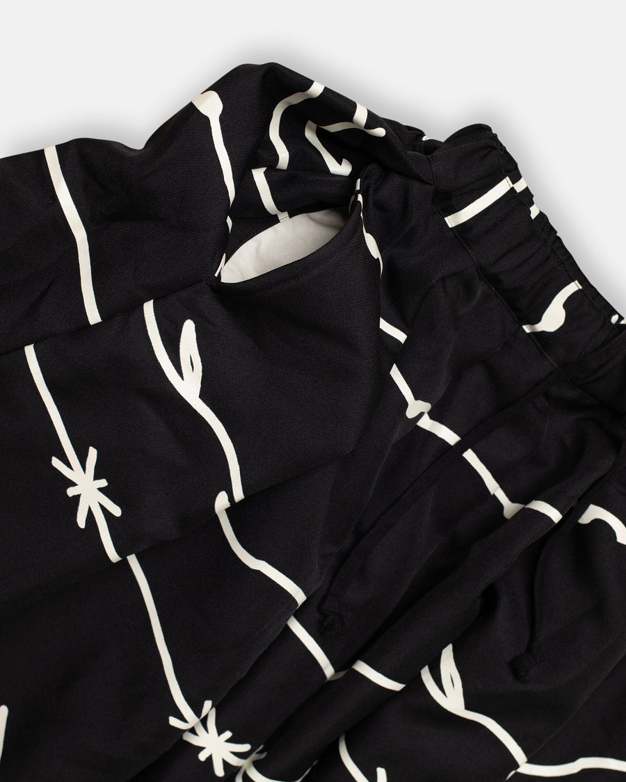 twill filip pasowski print peated skirt