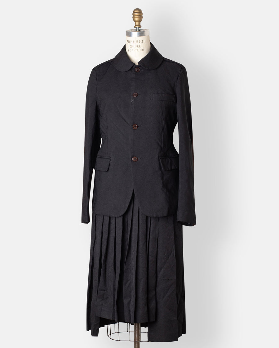 step hem pleated skirt