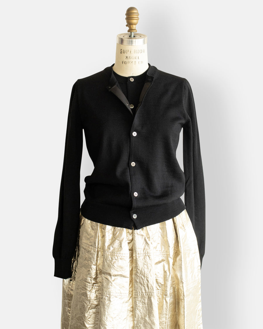 double front cardigan