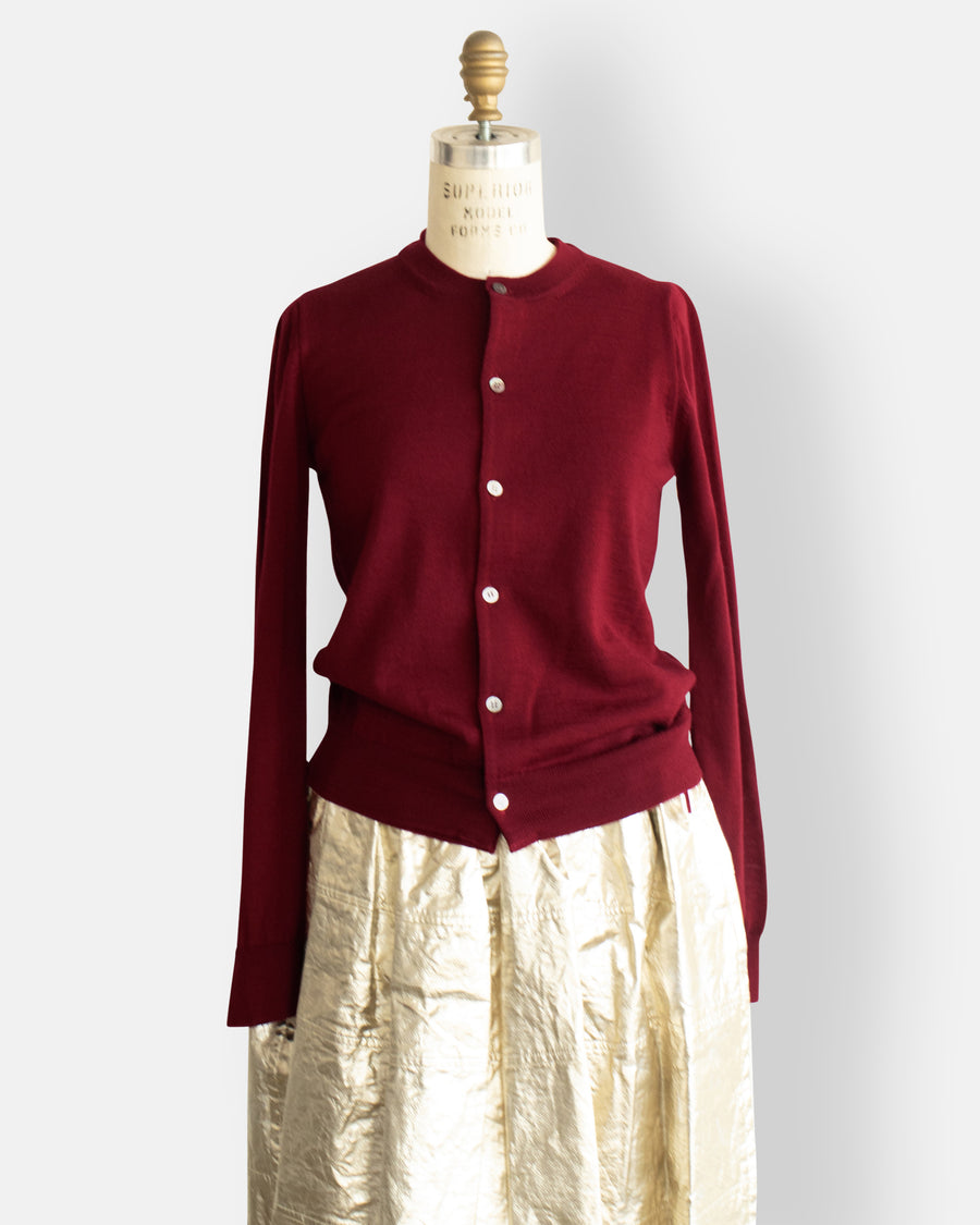double front cardigan