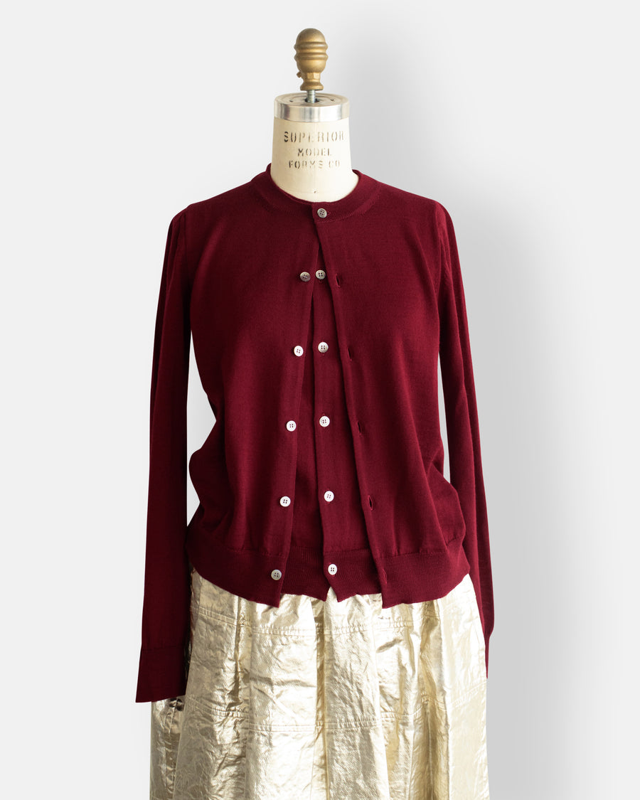 double front cardigan