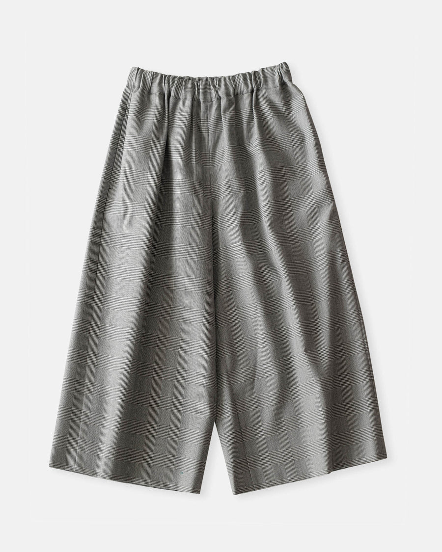 glen check wide leg pants