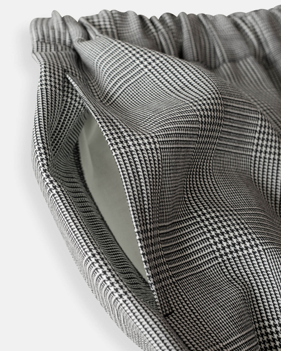 glen check wide leg pants
