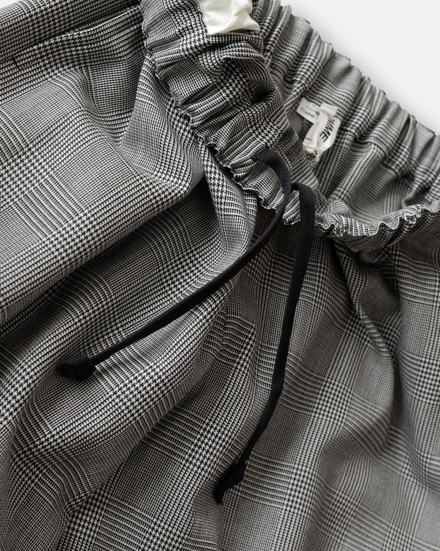 glen check wide leg pants