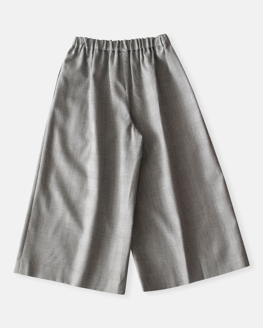 glen check wide leg pants