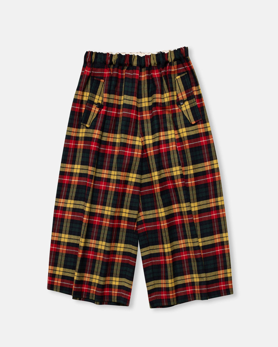 tartan wide leg cropped pants