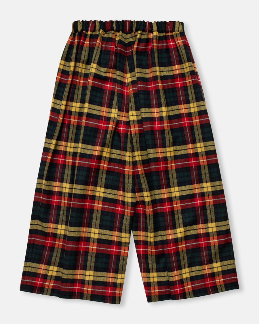 tartan wide leg cropped pants
